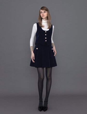 [페리 메라] 로터스 골덴 플리츠 스커트