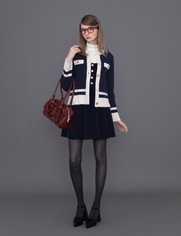 [페리 메라] 브리오니 울 캐시미어 니트 자켓 (런던네이비)