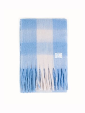 FAIRY COTTON CHECK MUFFLER [COZY BLUE] - FAIRY 코튼 체크 머플러 (M003CB)