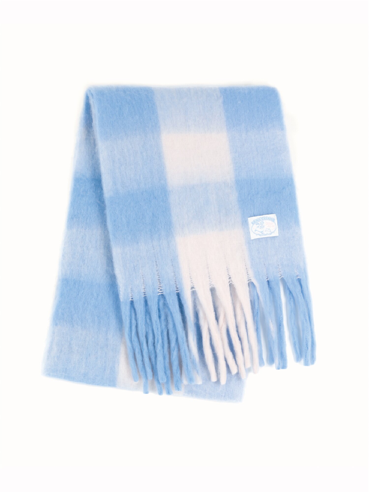 FAIRY COTTON CHECK MUFFLER [COZY BLUE] - FAIRY 코튼 체크 머플러 (M003CB)