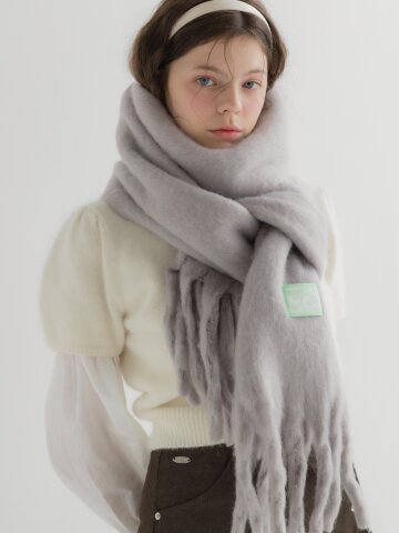 FAIRY COTTON MUFFLER [ASH GREY] - FAIRY 코튼 머플러 (M002AG)