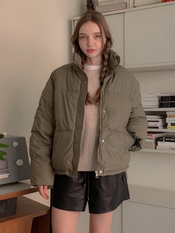 하이넥 푸퍼 숏 패딩 (4colors)