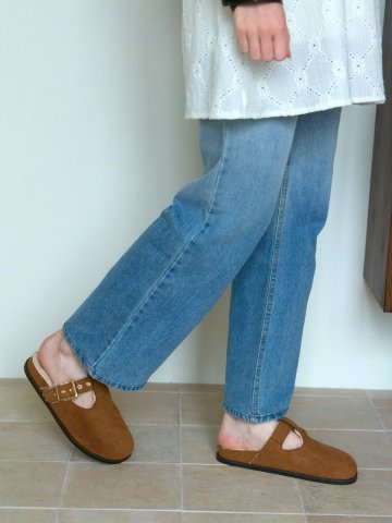 버클 스웨이드 뮬 클로그 2TYPE(퍼,스웨이드) S24F419_3color (3cm)