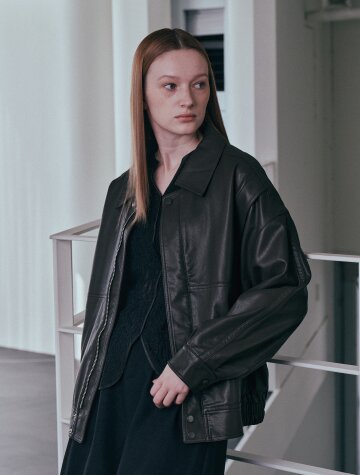 BA_Shiny leather jacket_BROWN