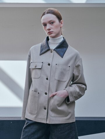 BA_Lapel color-blocked coat_2color