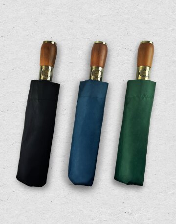 부슬부슬 프리미엄 우드그립 튼튼한 접이식 3단 자동 우산