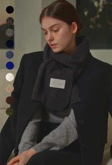 [기프트박스]_패턴 버진울 머플러_브라운