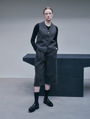 BA_Winter suit vest pants set_GRAY BROWN