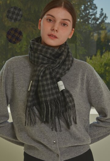 [기프트박스]_마이크로 패턴 버진울 머플러_2컬러_남녀공용