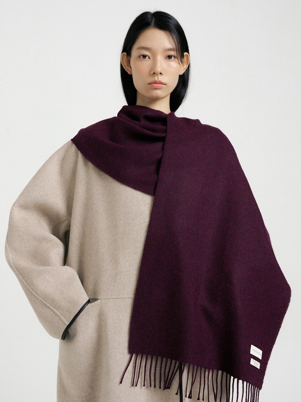 Royal Baby Alpaca Muffler - Purple Melange_
