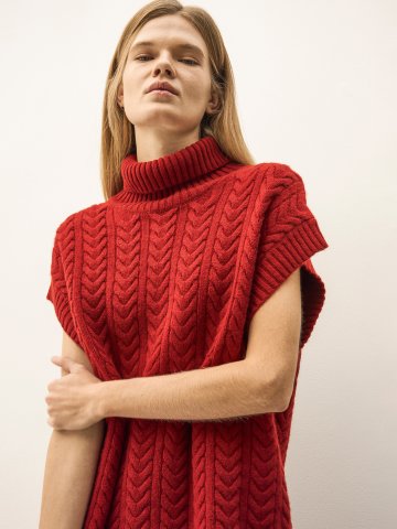 칼레이트 100% 캐시미어 케이블 하이넥 베스트