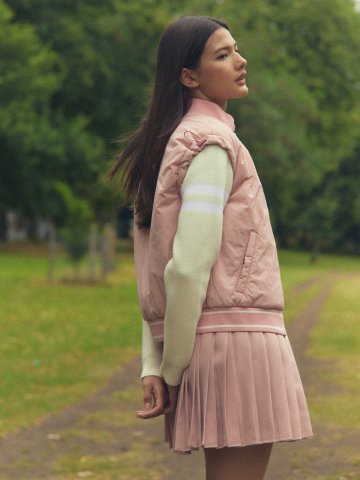 오버핏 경량 집업 베스트 (핑크)