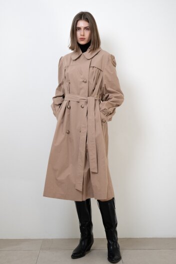 [24FW SALE] Saint Germain Trench coat 레떼르넬 오버핏 셔링 트렌치코트