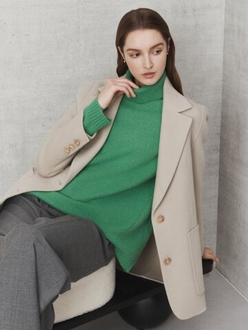 캐시미어 싱글 핸드메이드 재킷 