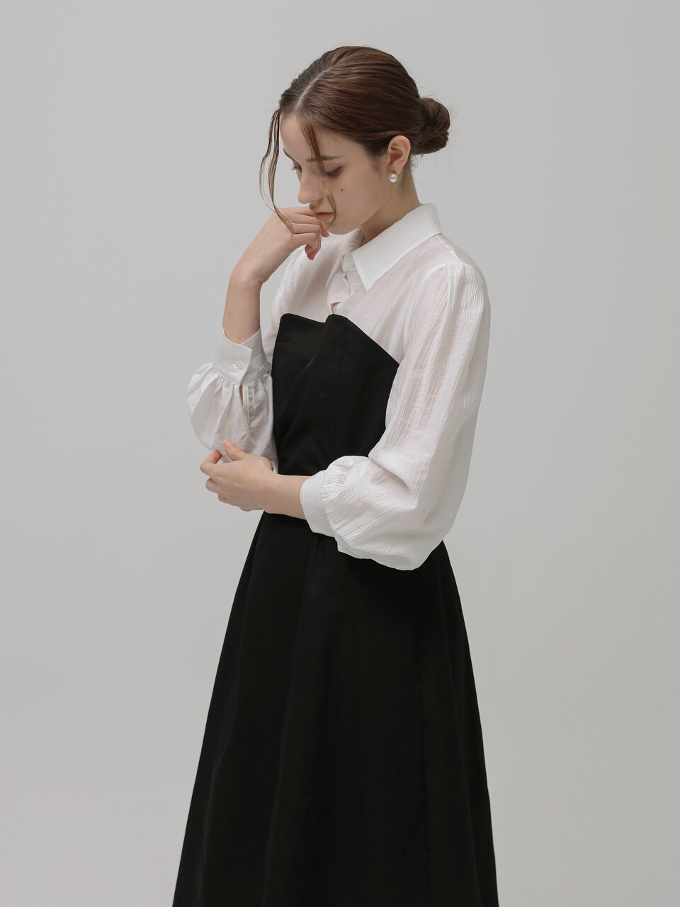 레이어드 밴딩 플레어원피스