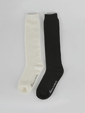 와플 패턴 니삭스_2color