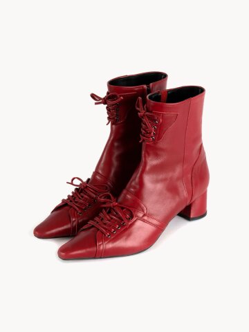 카라 코르셋 앵클부츠_레드