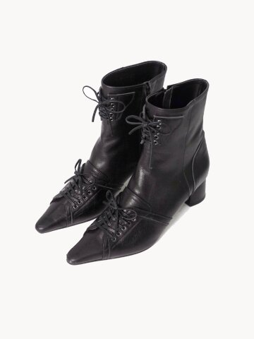 카라 코르셋 앵클부츠_블랙