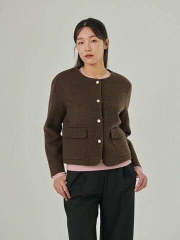 [코엣] 핸드메이드 울 자켓_브라운
