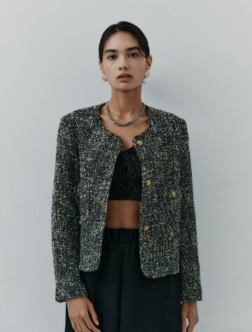 IT_Gold buttons tweed jacket