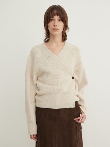 Alpaca Blend Wrap Cardigan_MIST