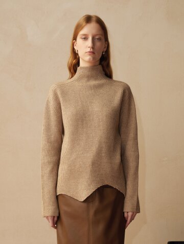 BA_Irregular hem wool knit sweater