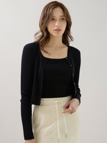 에센셜 크롭 가디건세트