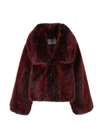 오버핏 와이드 칼라 퍼 재킷 