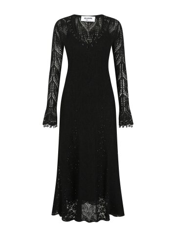 울 비즈 장식 원피스 +이너 세트 