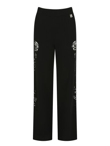 로즈 레이스 밴딩 니트 팬츠 