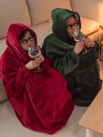 방콕 집순이 후드담요 5color