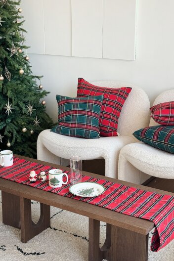 홀리 크리스마스 체크 테이블러너 2 color