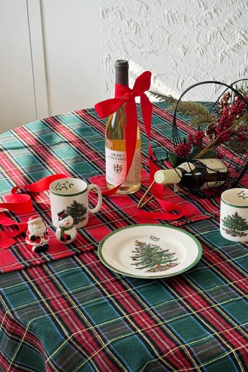 홀리 크리스마스 체크 식탁보 2color