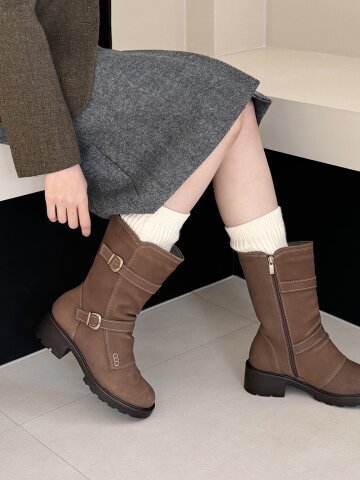 천연가죽 나디아 버클 미들부츠 국내수제화 GIS-45293