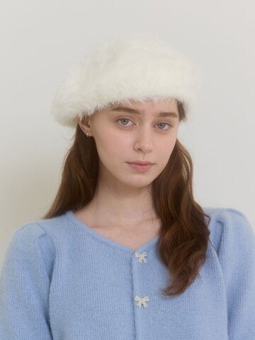 SOFT SNOWFLAKE BERET_IVORY