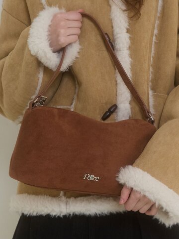SUEDE SHOULDER BAG_BROWN