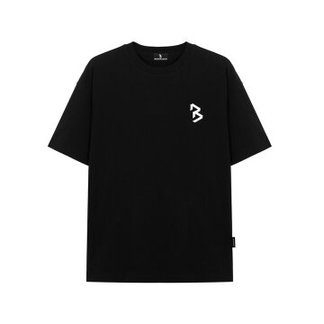 심볼 자수 오버핏 반팔티 BK