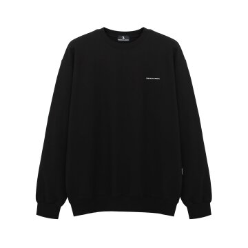 레터링 자수 오버핏 쭈리 맨투맨 BK