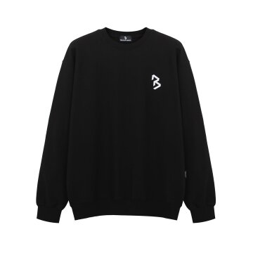 심볼 자수 오버핏 쭈리 맨투맨 BK