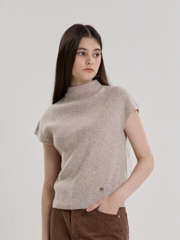 HALF-TURTLENECK KNIT_OATMEAL