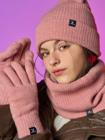 [셋업 ver.] 리얼니트 우먼 비니 장갑 목도리 세트 [6colors]