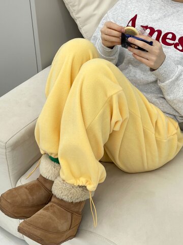 빌리빌리 Fruit Fleece Pants 프루츠 플리스 팬츠 (포지타노 레몬)