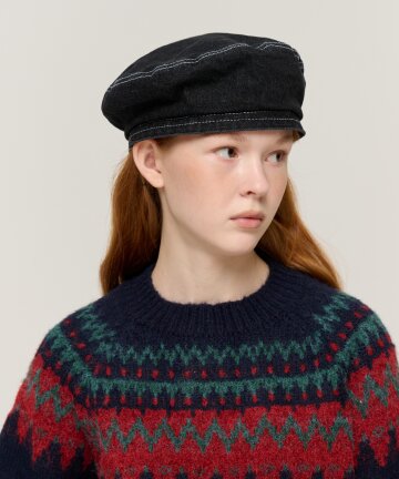 프렌치 데님 베레모 (블랙)