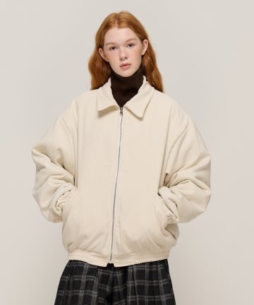 웜 퀼팅 워크 카라 점퍼 (아이보리)