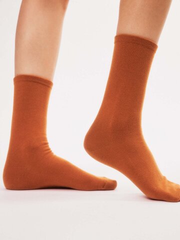 Cinnamon 시나몬 단색 컬러 장목 양말