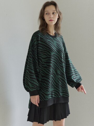 Zebra Oversize Knit - GREEN