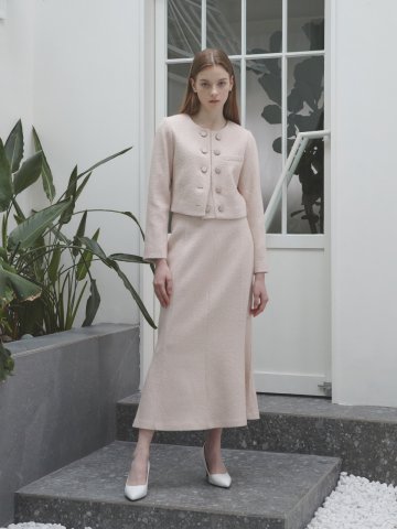 베카 트위드 스커트 - 핑크

