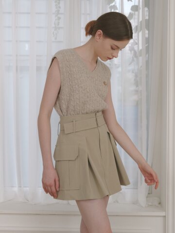 피렌체 미니 스커트  - 베이지
