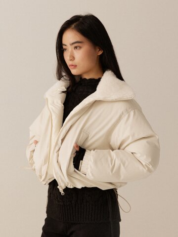 폭신한 덕 다운 패딩 - 아이보리
