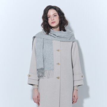 [캐시미어 100] 캐시미어 지블링 머플러(40cm) (UFJWAM496C-L/GREY)